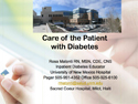 Care of Patients with Diabetes