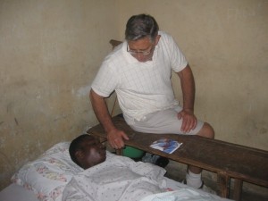 Volunteer John Gilbertie sits vigil over Watson